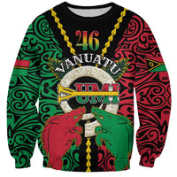 Vanuatu 46th Independence Day Sweatshirt Long God Yumi Stanap Wild Boar LT05 Unisex Black - Polynesian Pride