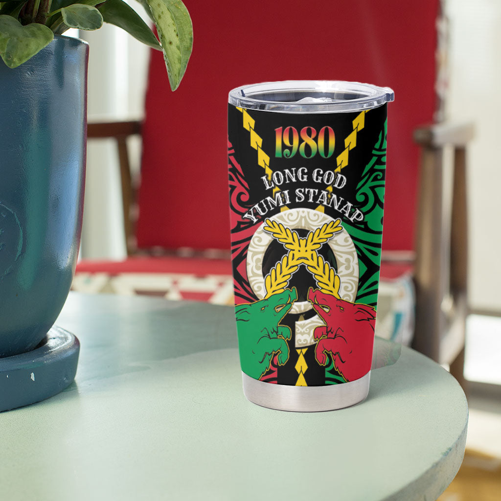 Vanuatu 46th Independence Day Tumbler Cup Long God Yumi Stanap Wild Boar LT05 - Polynesian Pride