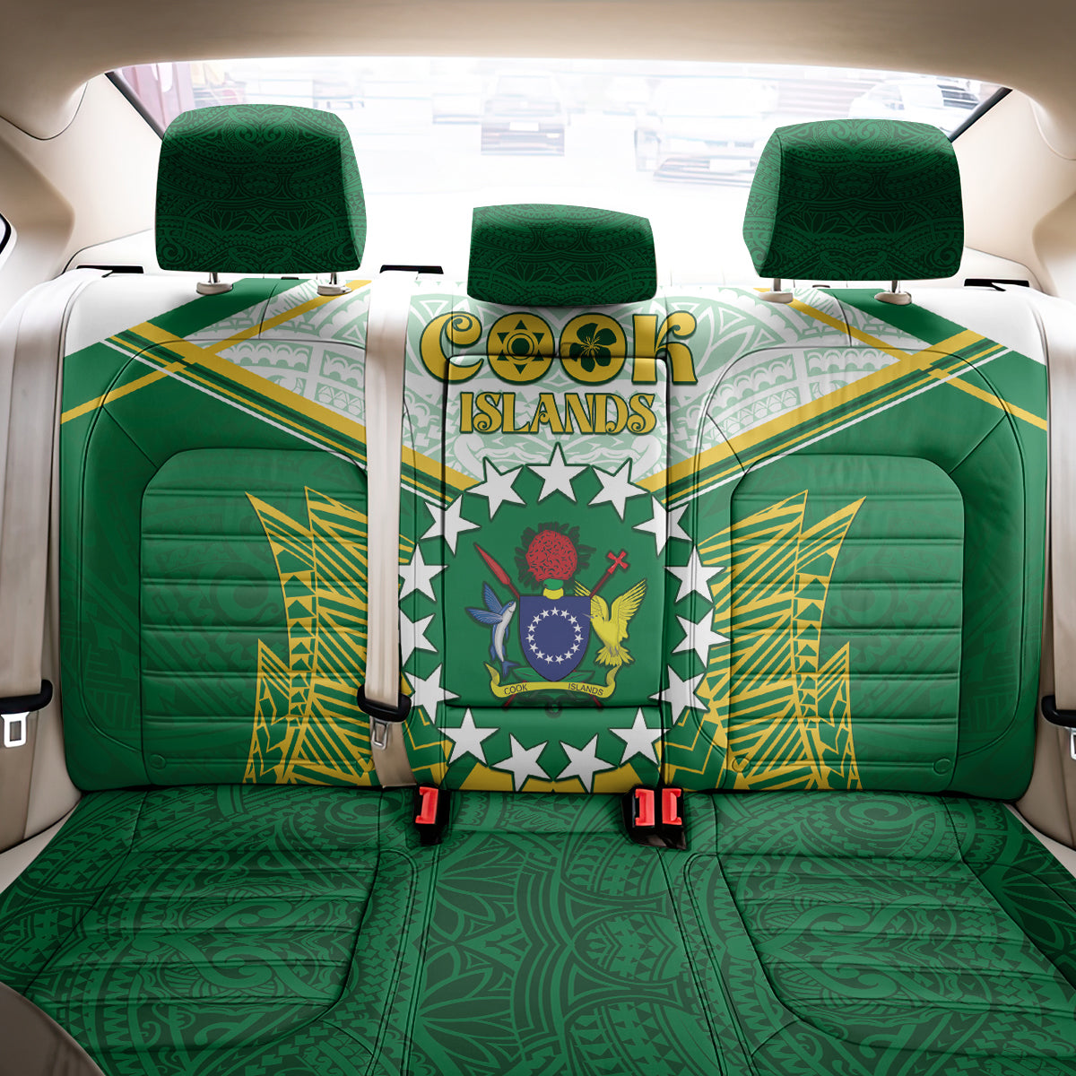 Cook Islands Ra o te Ui Ariki Back Car Seat Cover Polynesian Pattern LT05 - Polynesian Pride