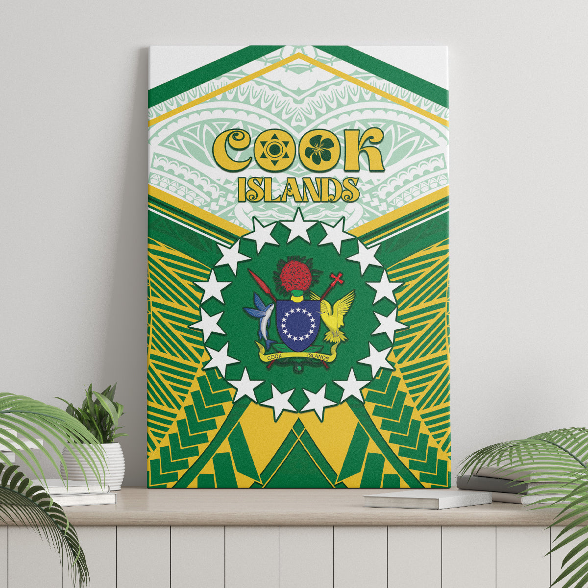 Cook Islands Ra o te Ui Ariki Canvas Wall Art Polynesian Pattern LT05 - Polynesian Pride