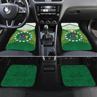Personalised Cook Islands Ra o te Ui Ariki Car Mats Polynesian Pattern LT05 Set 4pcs Green - Polynesian Pride