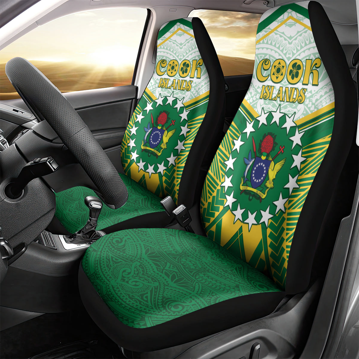 Cook Islands Ra o te Ui Ariki Car Seat Cover Polynesian Pattern LT05 - Polynesian Pride