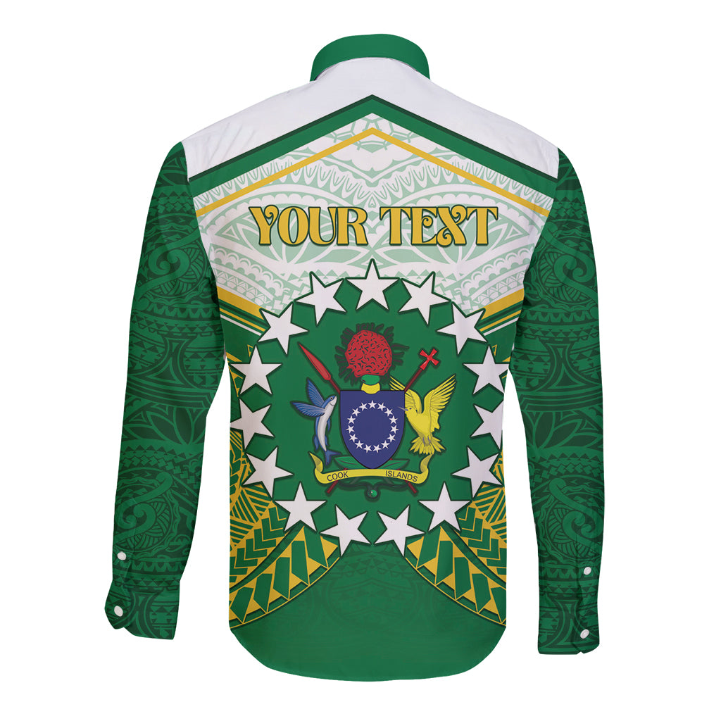 Personalised Cook Islands Ra o te Ui Ariki Long Sleeve Button Shirt Polynesian Pattern LT05 - Polynesian Pride