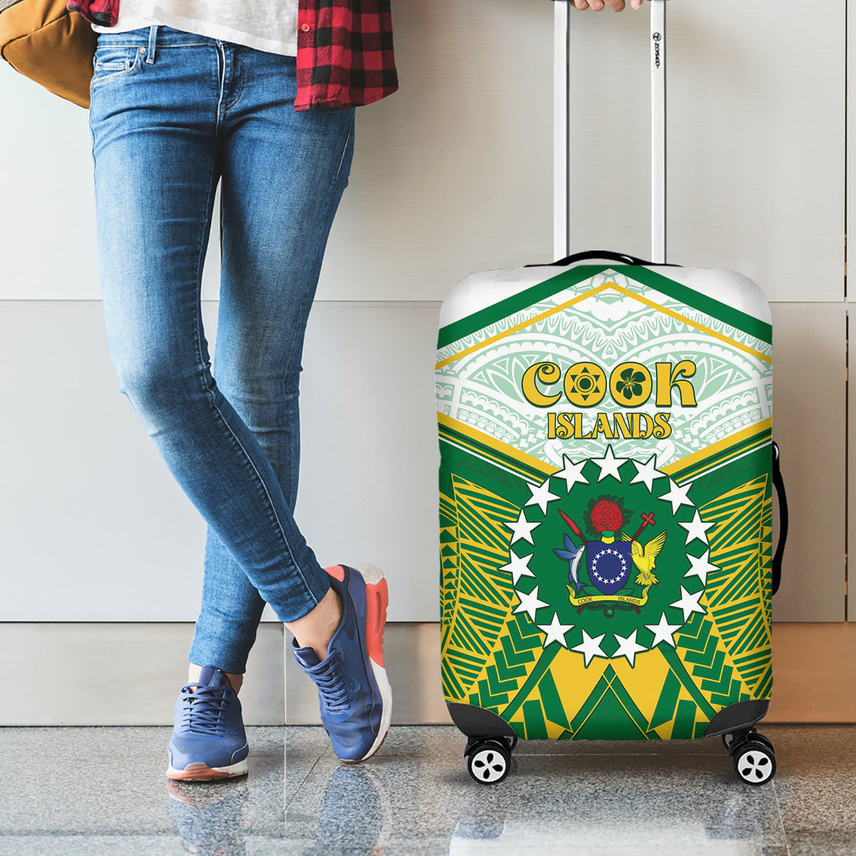 Cook Islands Ra o te Ui Ariki Luggage Cover Polynesian Pattern LT05 - Polynesian Pride