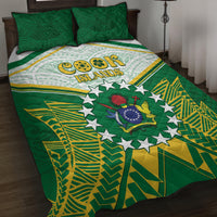 Cook Islands Ra o te Ui Ariki Quilt Bed Set Polynesian Pattern LT05 Green - Polynesian Pride