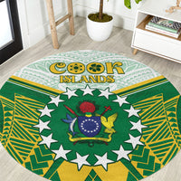Cook Islands Ra o te Ui Ariki Round Carpet Polynesian Pattern LT05 Green - Polynesian Pride