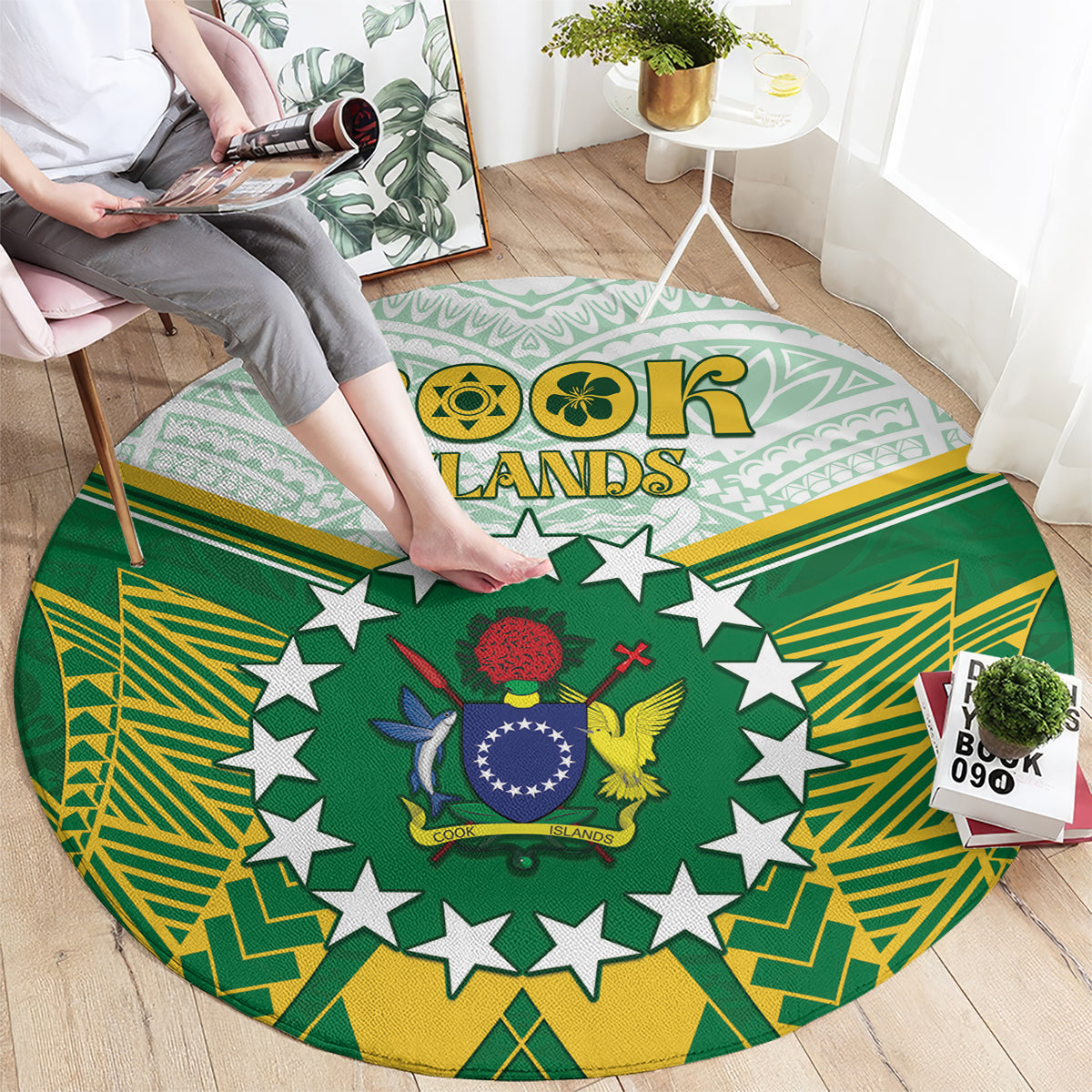 Cook Islands Ra o te Ui Ariki Round Carpet Polynesian Pattern LT05 - Polynesian Pride