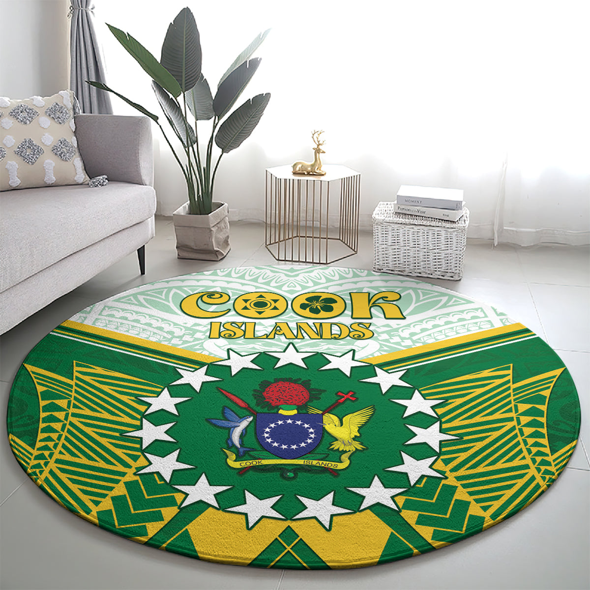 Cook Islands Ra o te Ui Ariki Round Carpet Polynesian Pattern LT05 - Polynesian Pride