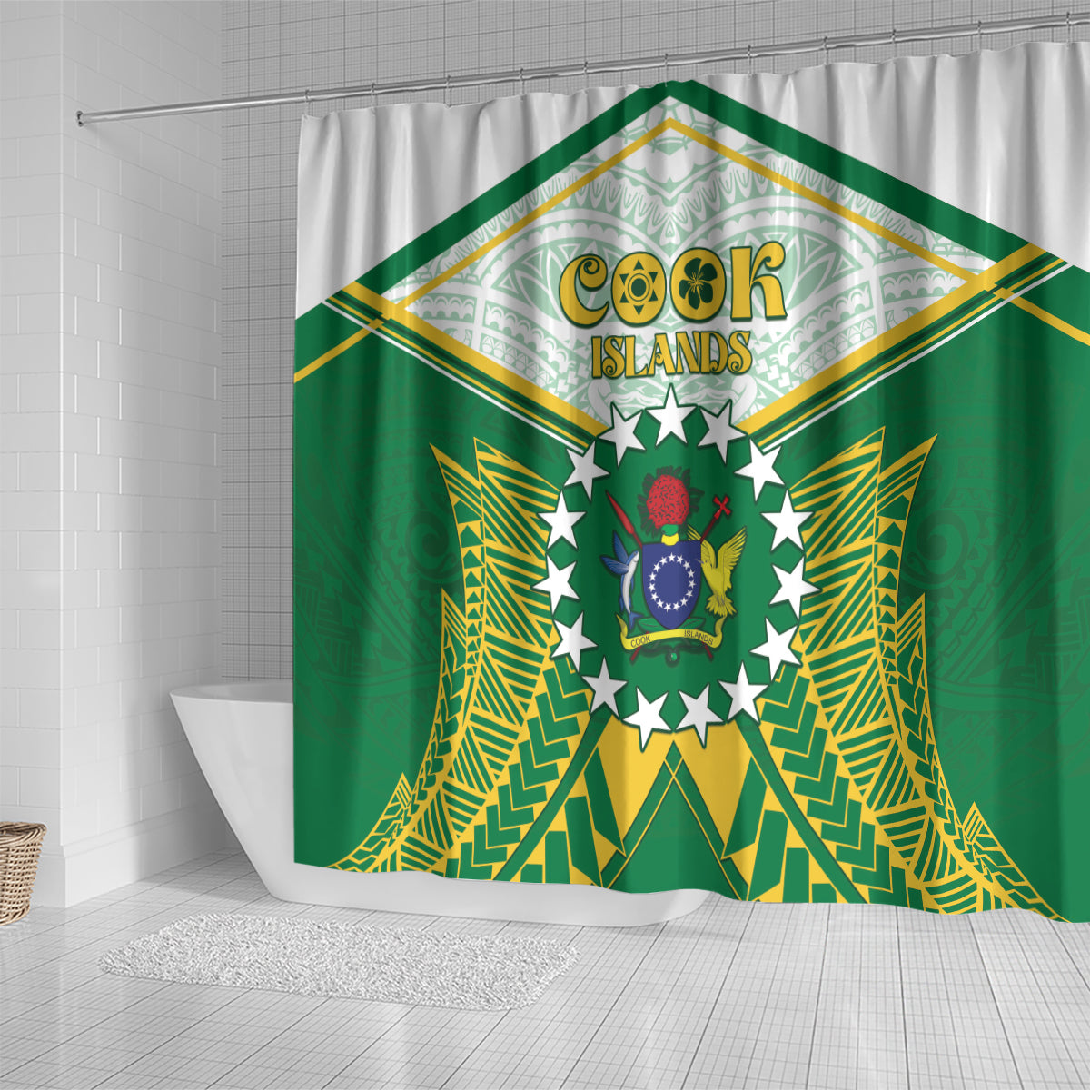 Cook Islands Ra o te Ui Ariki Shower Curtain Polynesian Pattern LT05 - Polynesian Pride
