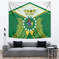 Cook Islands Ra o te Ui Ariki Tapestry Polynesian Pattern LT05 Green - Polynesian Pride