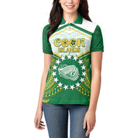 Personalised Cook Islands Ra o te Ui Ariki Women Polo Shirt Polynesian Pattern LT05 - Polynesian Pride