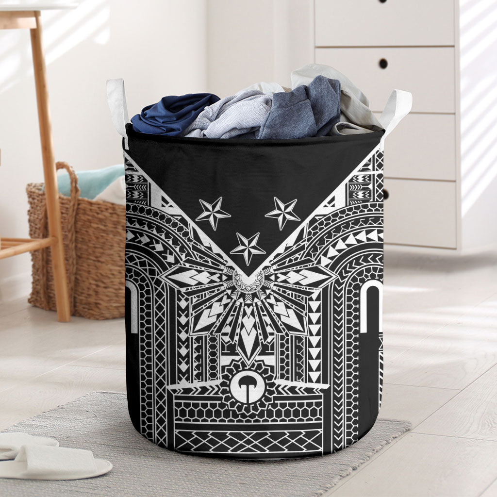 Black Philippines Sun Star Laundry Basket Igorot Tribal Inspiration LT05 Black - Polynesian Pride