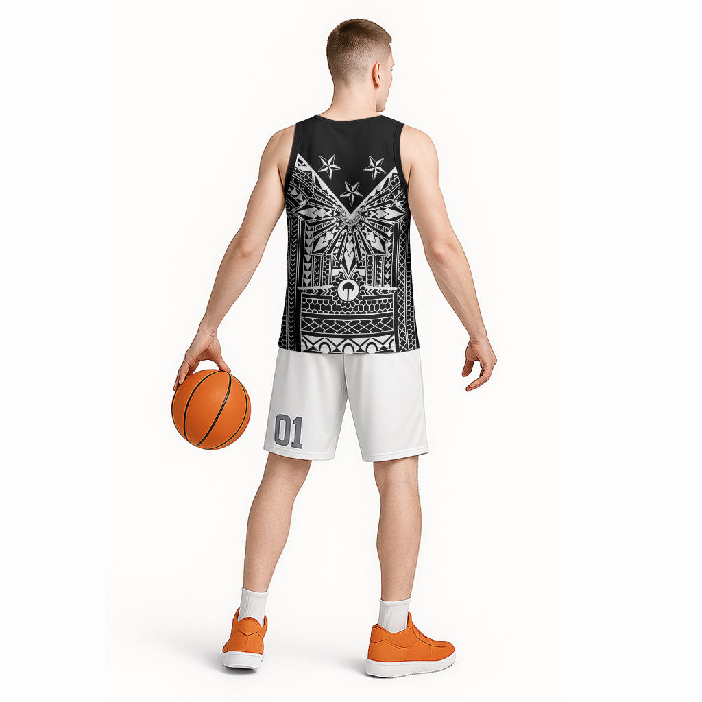 Black Philippines Sun Star Basketball Jersey Igorot Tribal Inspiration LT05 - Polynesian Pride