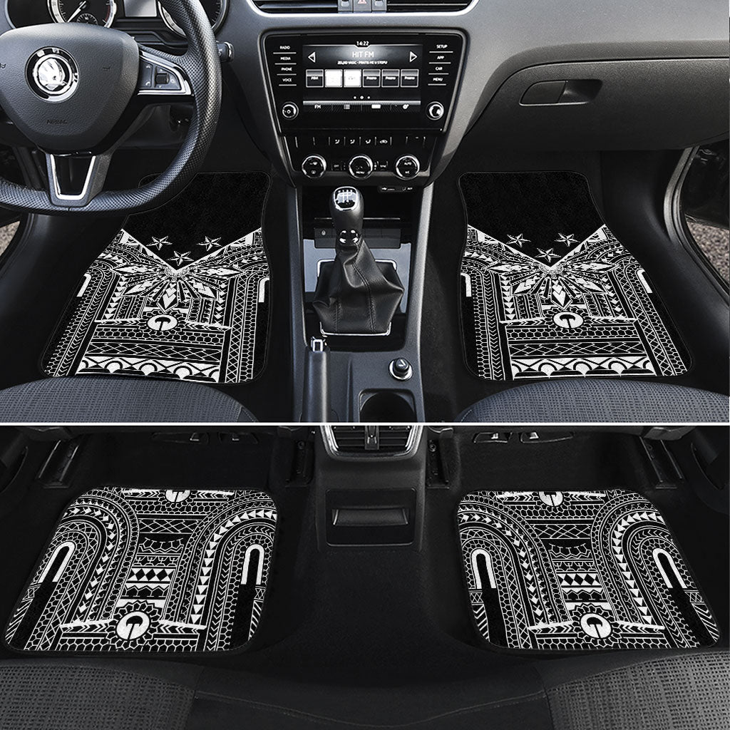 Black Philippines Sun Star Car Mats Igorot Tribal Inspiration LT05 Set 4pcs Black - Polynesian Pride