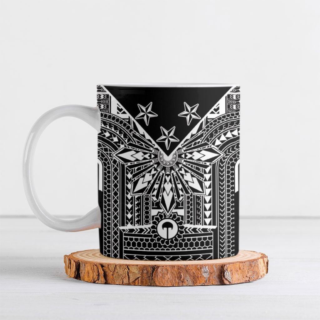 Black Philippines Sun Star Ceramic Mug Igorot Tribal Inspiration LT05 Black - Polynesian Pride