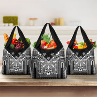 Black Philippines Sun Star Grocery Bag Igorot Tribal Inspiration LT05 3-pack One Size Black - Polynesian Pride