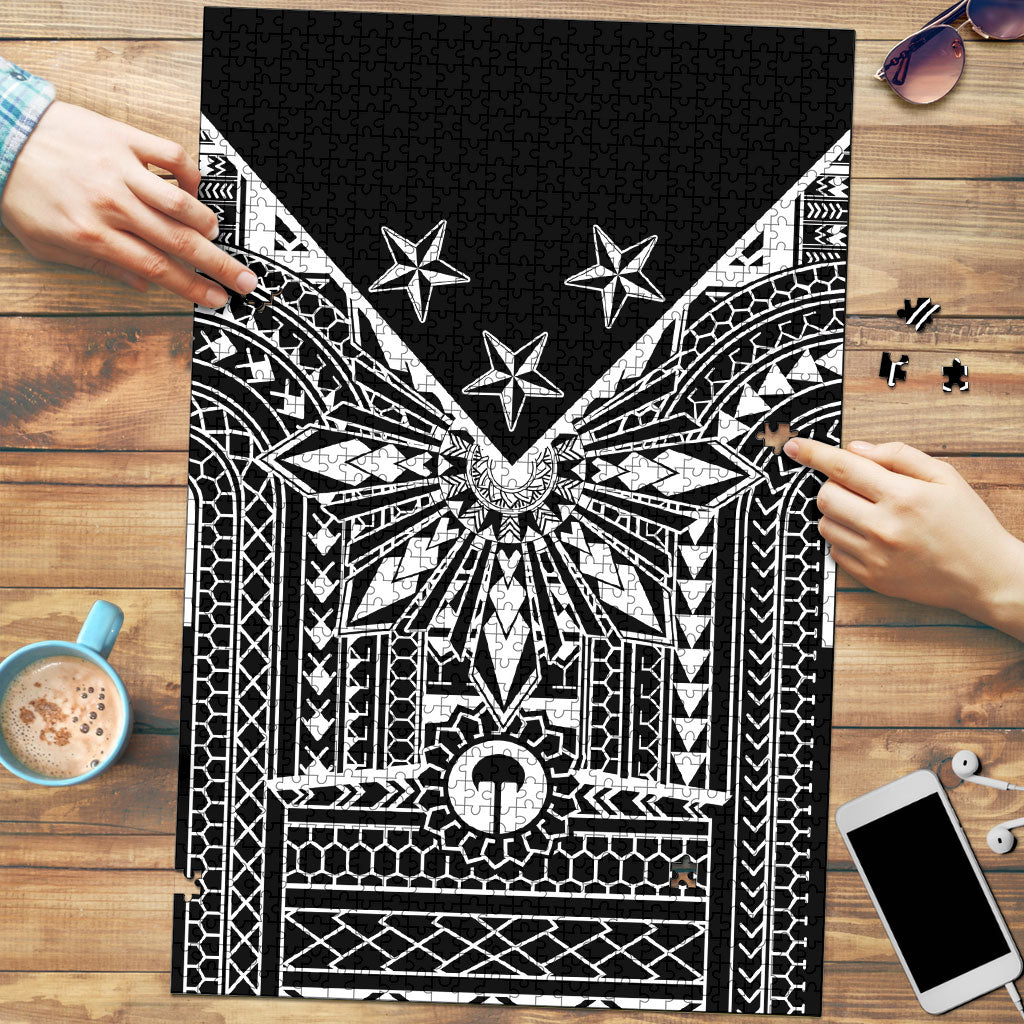 Black Philippines Sun Star Puzzle Igorot Tribal Inspiration LT05 Black - Polynesian Pride