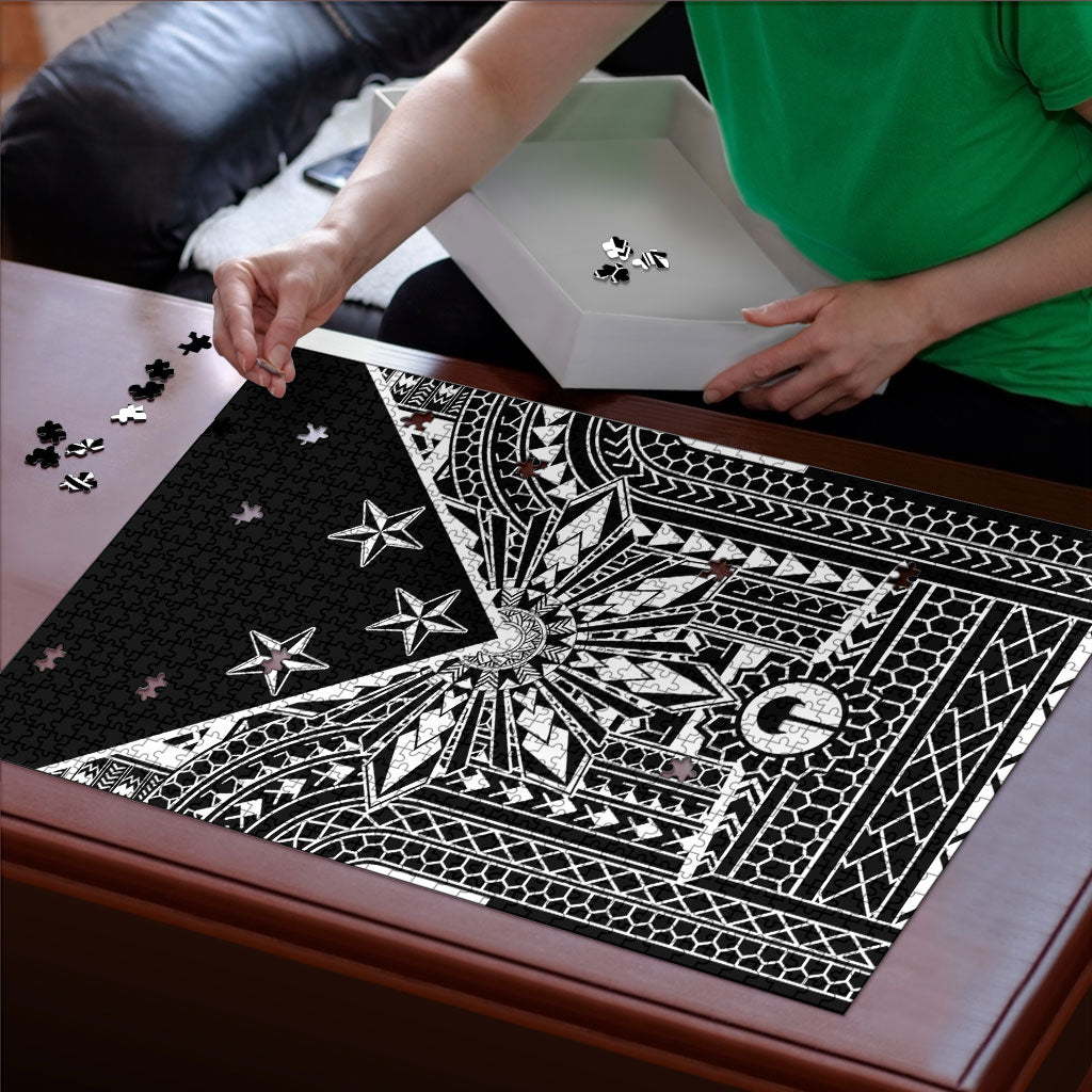 Black Philippines Sun Star Puzzle Igorot Tribal Inspiration LT05 - Polynesian Pride