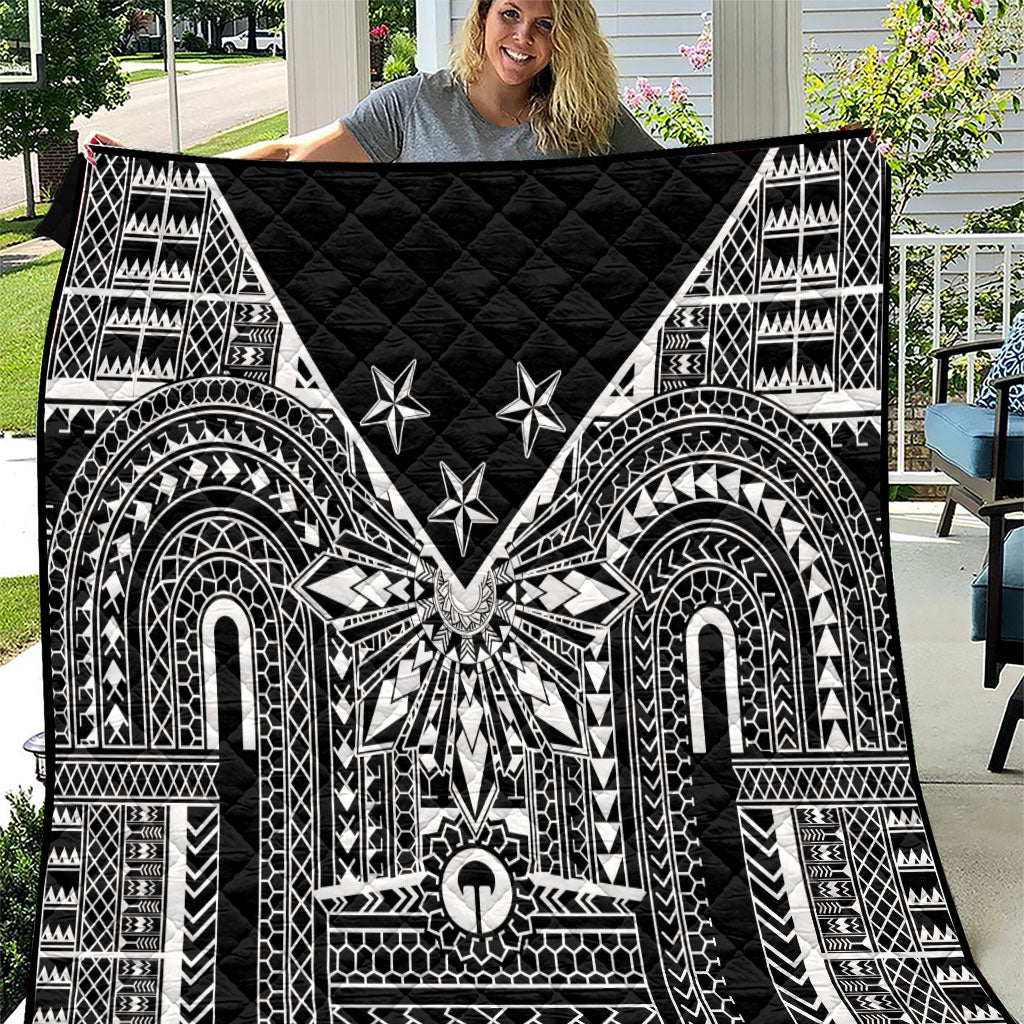 Black Philippines Sun Star Quilt Igorot Tribal Inspiration LT05 Black - Polynesian Pride