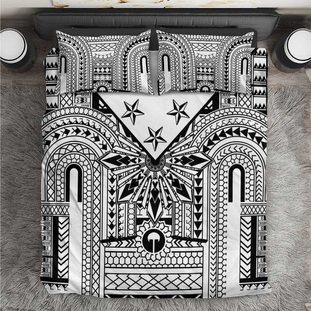 White Philippines Sun Star Bedding Set Igorot Tribal Inspiration LT05 White - Polynesian Pride