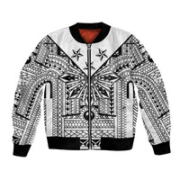 White Philippines Sun Star Bomber Jacket Igorot Tribal Inspiration LT05 Unisex White - Polynesian Pride