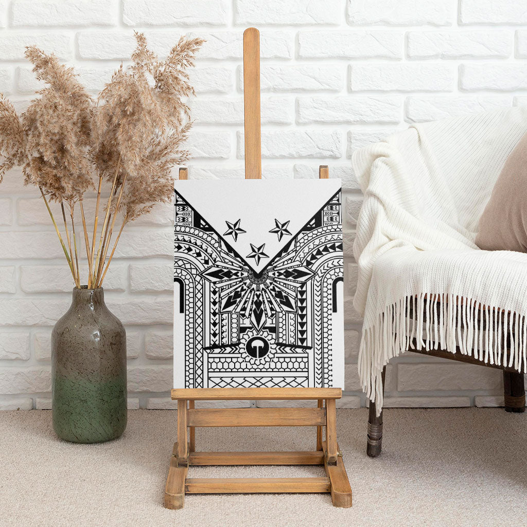 White Philippines Sun Star Canvas Wall Art Igorot Tribal Inspiration LT05 - Polynesian Pride
