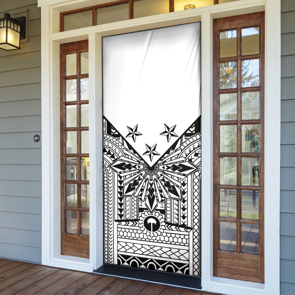 White Philippines Sun Star Door Cover Igorot Tribal Inspiration LT05 - Polynesian Pride