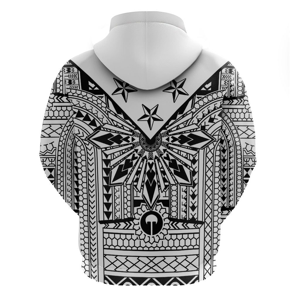 White Philippines Sun Star Hoodie Igorot Tribal Inspiration LT05 - Polynesian Pride