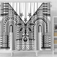 White Philippines Sun Star Shower Curtain Igorot Tribal Inspiration LT05 - Polynesian Pride