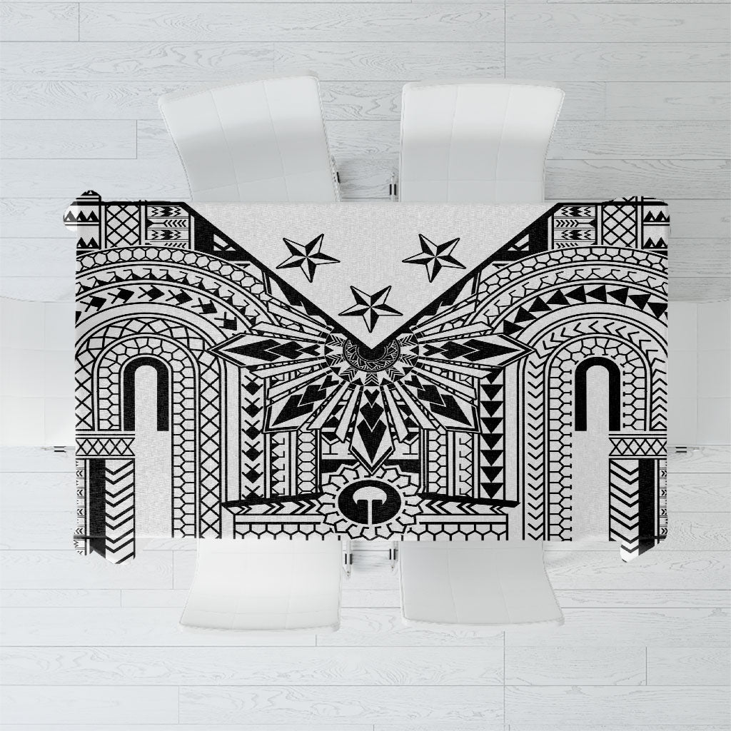 White Philippines Sun Star Tablecloth Igorot Tribal Inspiration LT05 White - Polynesian Pride