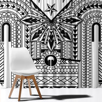 White Philippines Sun Star Window Curtain Igorot Tribal Inspiration LT05 - Polynesian Pride
