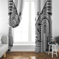 White Philippines Sun Star Window Curtain Igorot Tribal Inspiration LT05 - Polynesian Pride