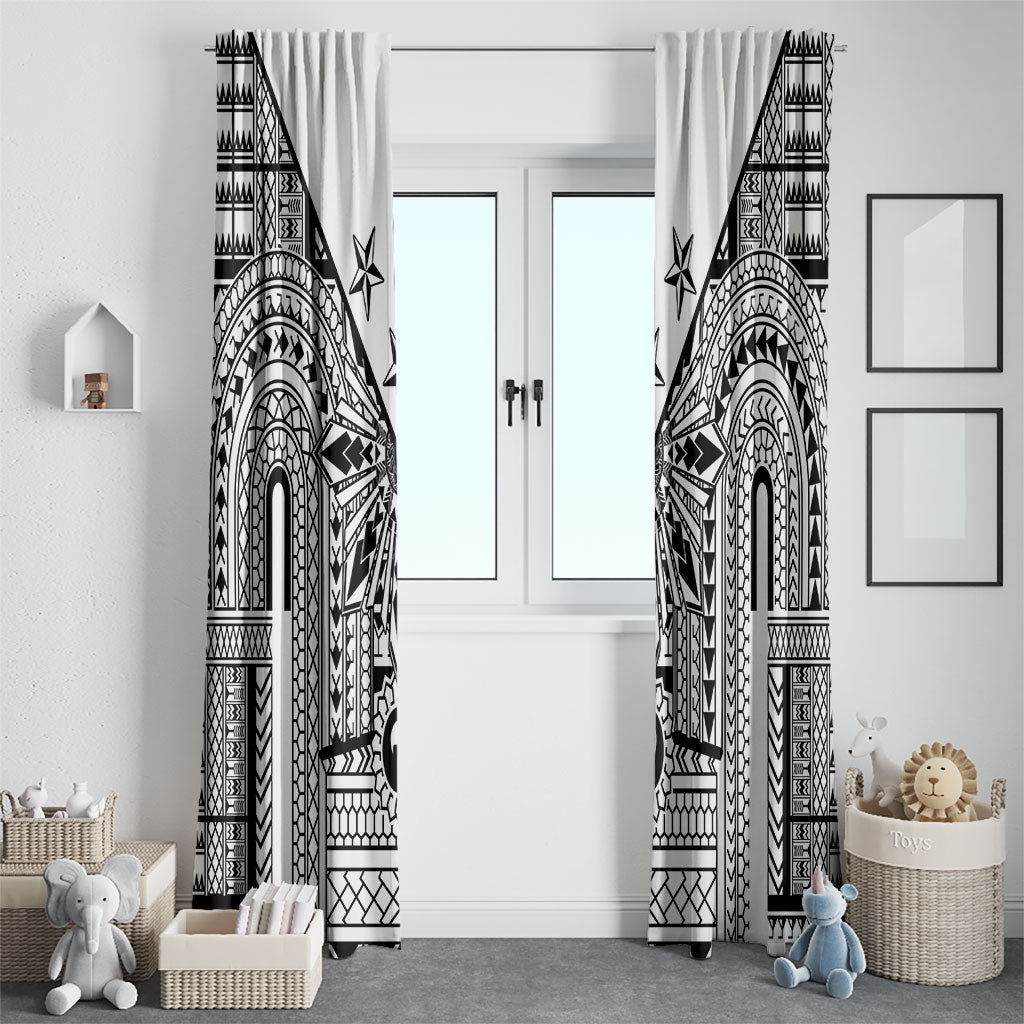 White Philippines Sun Star Window Curtain Igorot Tribal Inspiration LT05 - Polynesian Pride