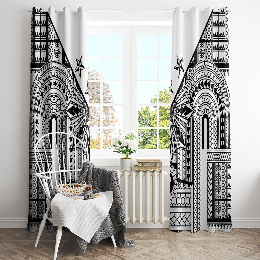 White Philippines Sun Star Window Curtain Igorot Tribal Inspiration LT05 - Polynesian Pride