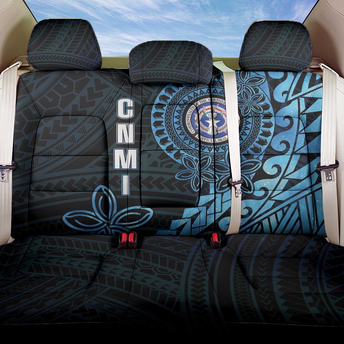 Northern Mariana Islands 78th Liberation Day Back Car Seat Cover LT05 One Size Blue - Polynesian Pride