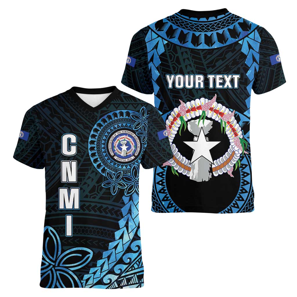 Personalized Northern Mariana Islands 78th Liberation Day Women V-Neck T-Shirt LT05 - Polynesian Pride