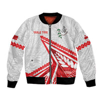 Custom Tonga Rugby 2024 Pacific Bomber Jacket Go Ikale Tahi LT05 Unisex White - Polynesian Pride