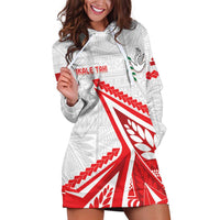 Custom Tonga Rugby 2024 Pacific Hoodie Dress Go Ikale Tahi LT05 White - Polynesian Pride