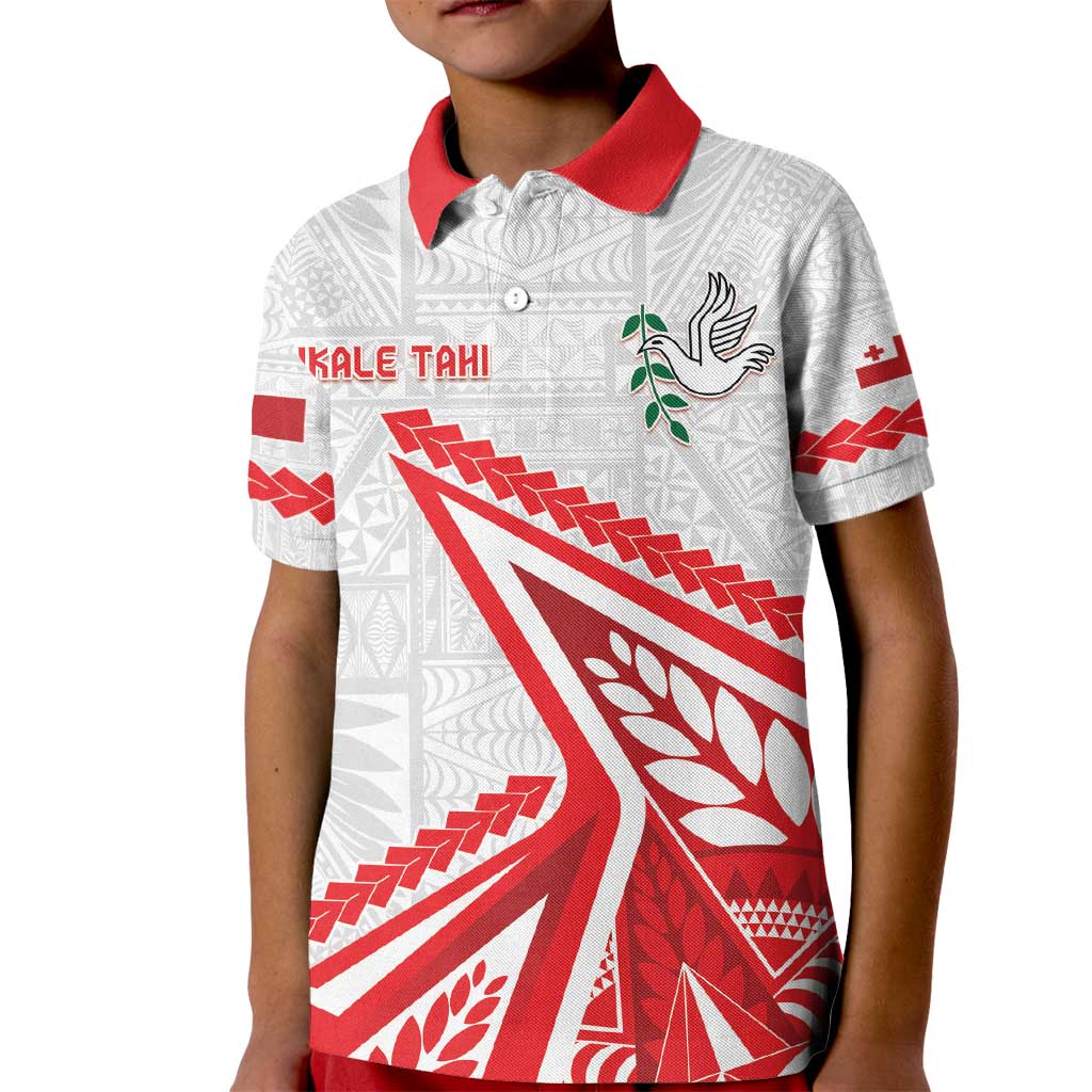 Custom Tonga Rugby 2024 Pacific Kid Polo Shirt Go Ikale Tahi LT05 Kid White - Polynesian Pride