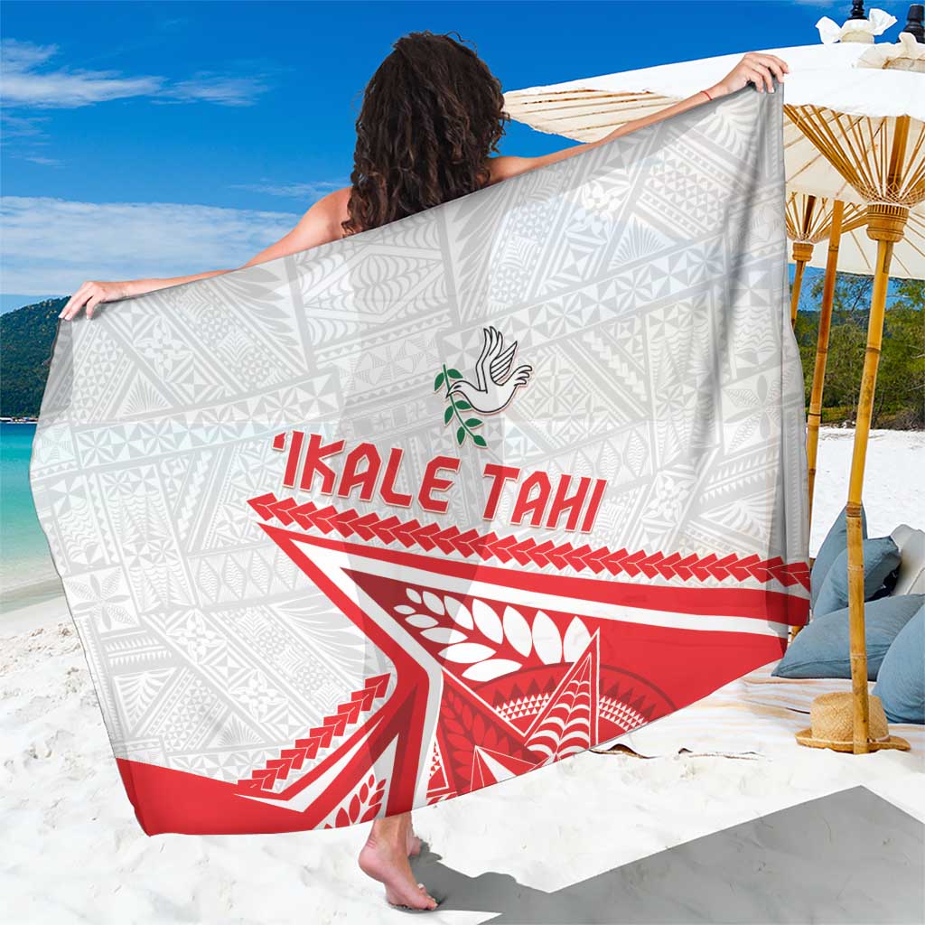 Tonga Rugby 2024 Pacific Sarong Go Ikale Tahi LT05 One Size 44 x 66 inches White - Polynesian Pride