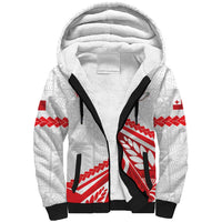 Custom Tonga Rugby 2024 Pacific Sherpa Hoodie Go Ikale Tahi LT05 Unisex White - Polynesian Pride