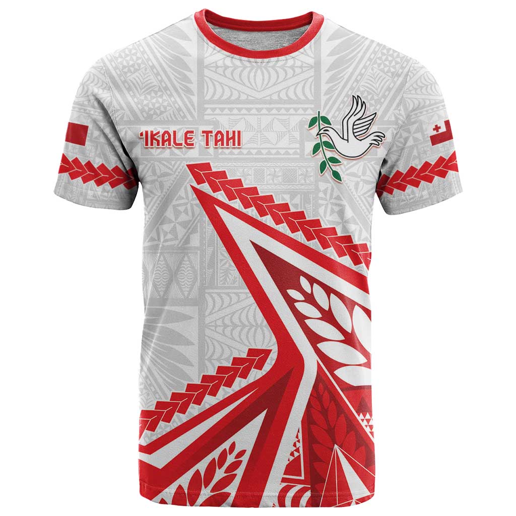 Custom Tonga Rugby 2024 Pacific T Shirt Go Ikale Tahi LT05 White - Polynesian Pride
