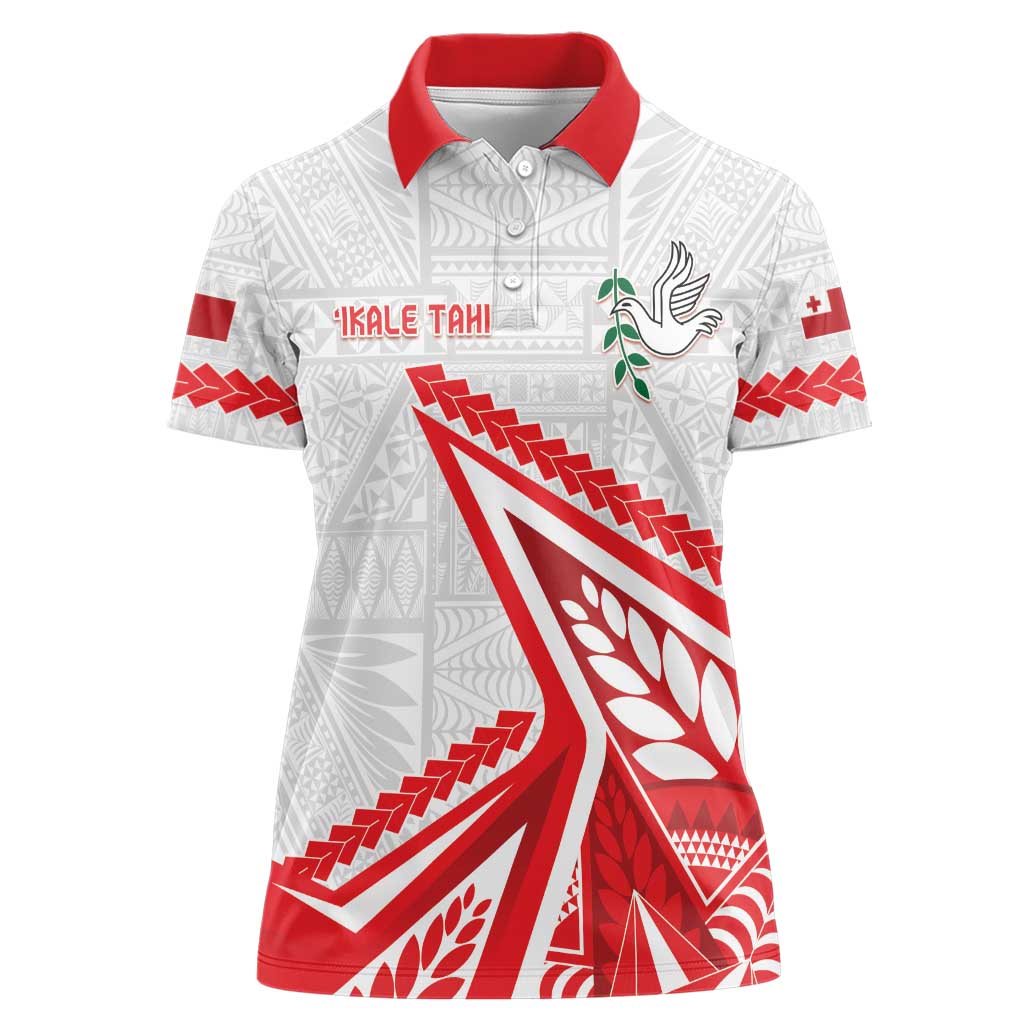 Custom Tonga Rugby 2024 Pacific Women Polo Shirt Go Ikale Tahi LT05 Female White - Polynesian Pride