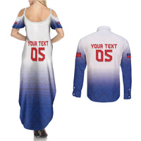 Custom Samoa Rugby 2024 Pacific Couples Matching Summer Maxi Dress and Long Sleeve Button Shirt Go Manu Samoa LT05 - Polynesian Pride