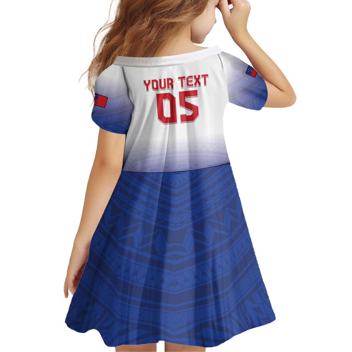 Custom Samoa Rugby 2024 Pacific Kid Short Sleeve Dress Go Manu Samoa LT05 - Polynesian Pride