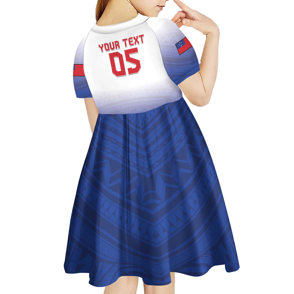 Custom Samoa Rugby 2024 Pacific Kid Short Sleeve Dress Go Manu Samoa LT05 - Polynesian Pride