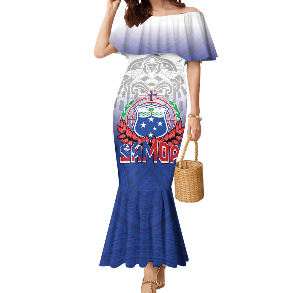 Custom Samoa Rugby 2024 Pacific Mermaid Dress Go Manu Samoa LT05 Women Blue - Polynesian Pride