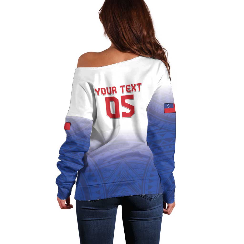 Custom Samoa Rugby 2024 Pacific Off Shoulder Sweater Go Manu Samoa LT05 - Polynesian Pride