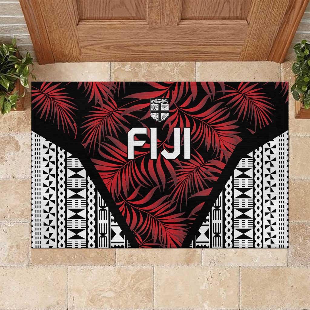 Flying Fijians Rugby 2024 Pacific Rubber Doormat Go Fiji LT05 Black - Polynesian Pride