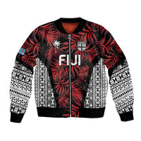 Custom Flying Fijians Rugby 2024 Pacific Sleeve Zip Bomber Jacket Go Fiji LT05 Unisex Black - Polynesian Pride